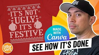 Using Canva to Create 100s of Ugly Christmas Sweater Designs to sell on RedBubble, Amazon and More