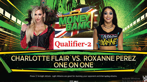 Charlotte Flair Vs Roxanne Perez , Womens Money In The Bank Qualifier 2 , WWE 2k24 Gaming