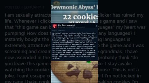 Man is down bad for the Cookie Clicker.. 🍪 #shorts #steamreviews