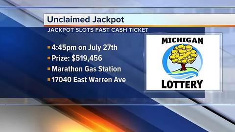 Unclaimed lottery ticket sold in Detroit worth more than $500K