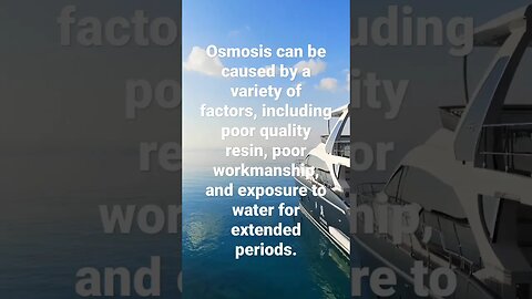General causes of osmosis in GRP boats... #boating