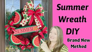Summer Wreath DIY ~ No Fray Deco Mesh Watermelon Wreath My Brand New No Fray Method! Dollar Tree DIY
