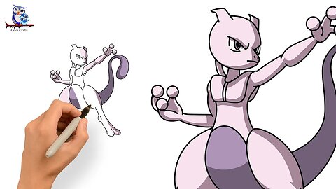 How to Draw Mewtwo Pokémon - Step by Step