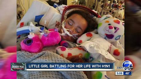 Aurora girl diagnosed with H1N1 continues to fight for her life