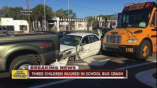 Driver investigated for DUI in 4-vehicle school bus crash that injured 3 children