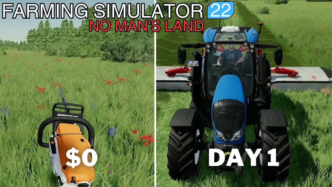 Dirt to riches: No Mans Land start from scratch mode (Timelapse) | Farming simulator 2022 [E1]