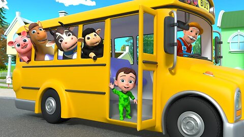 The Wheels on The Bus Song (Animal Version) | Lalafun Nursery Rhymes & Kids Songs