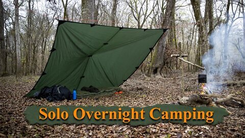 Solo overnight Camping in a tarp lean-to