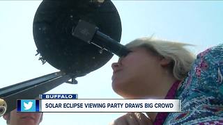 Solar Eclipse Viewing Party Draws in a Large Crowd