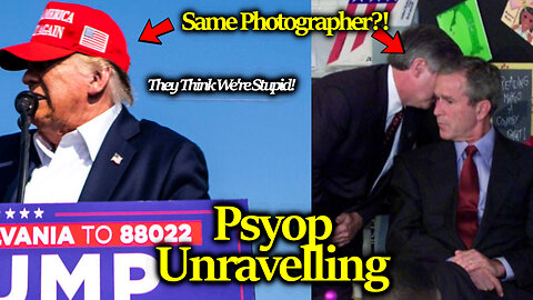 Trump Bullet Photo By SAME PHOTOGRAPHER of Bush 9/11 "America Attacked" Whisper! Impossible Physics