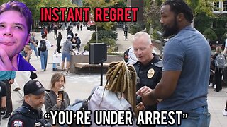 Liberal College Professor Attacks Street Preacher FULL VID