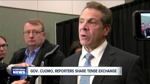 Cuomo has tense exchange regarding sexual harassment