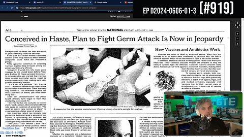 1998 anthrax vaccine, bioterror concerns - NYTimes (BioPort vs DynPort , more) Ep 919 v3
