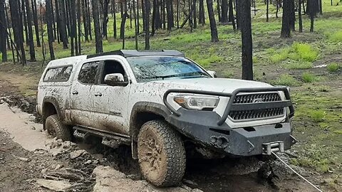 Winched out of a quick sand pit with Fab4 Bumper and TrailFX 10K winch