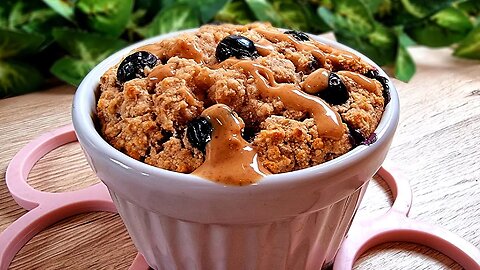 Amazing baked oats recipe in 2 minutes! Low calorie dessert for breakfast! NO sugar!