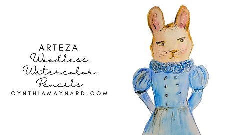 Watercolor Bunny Painting with Arteza Woodless Watercolor Pencils