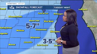 Snowstorm moves across Wisconsin