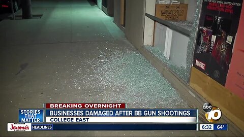 College Area businesses hit in BB gun attack