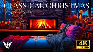 🔥 4K UHD Fireplace with Crackling Fire Sounds 🎄Relaxing Christmas Fireplace Background ❤️ Ambience