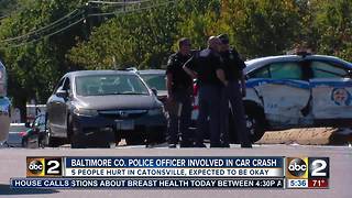 Baltimore County Police officer involved in four car crash