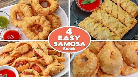 4 Easy Samosa Recipe | Wonton | Stuffed | Toffee Samosa