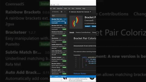 How to have different colored brackets in visual studio code