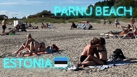 FUN day at the beach 🏖️☀️🍹 in PARNU, ESTONIA! 🇪🇪