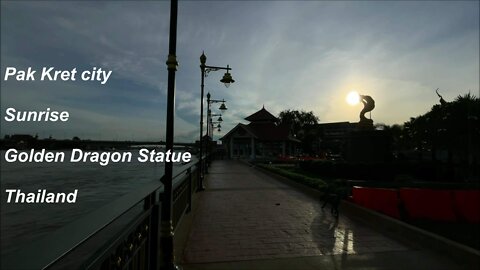 Pak Kret Sunrise Golden Dragon Statue (พยานาค) Thailand