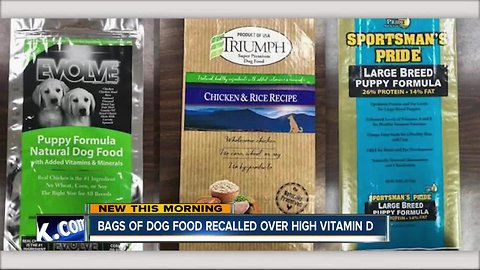 Dog food recalled over high Vitamin D