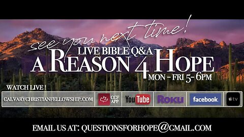 A Reason 4 Hope Bible Q&A - Prophecy Update, Israel, and Iran