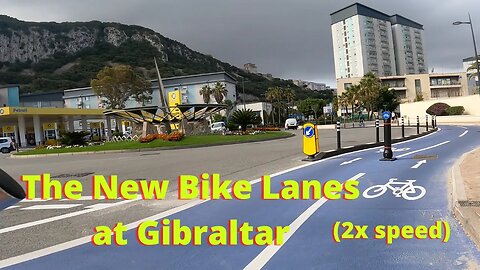 Biking on New Bike Lane at Gibraltar (2x Speed)