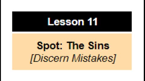 Lesson 11: Spot the Sin