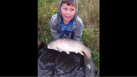 Massive fish too heavy for kid to lift