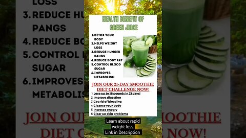 How to make green detox smoothie | Weight loss healthy benefits of green juice #shorts