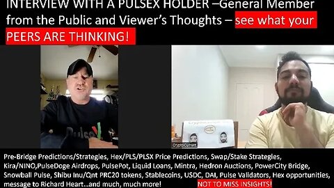 [Hidden Gems] Interview with a PulseX Holder (Viewer); strategies, free airdrops, pre-bridge, launch