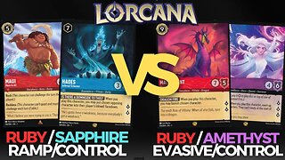 RED IS AN INSANE COLOR!! Amethyst & Ruby VS Ruby & Sapphire | Disney Lorcana Gameplay