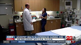 Kern Back In Business: Adventist Health looking for 50+ nurses during job fair August 14th