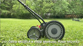 I Scored Myself A Free Manual Push Mower