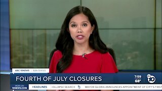 Fourth of July closures