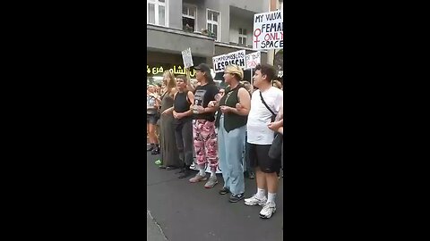 Trans activists organize a protest opposing the Lesbian Pride March in Berlin