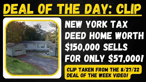 $100,000 POTENTIAL PROFIT ON TAX DEED HOME! DEAL OF THE DAY