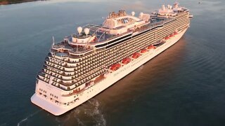 Cruise central 4 Ships Southampton UK 20/08/2022 4K DJI drone footage P&O Iona Norwegian Prima etc