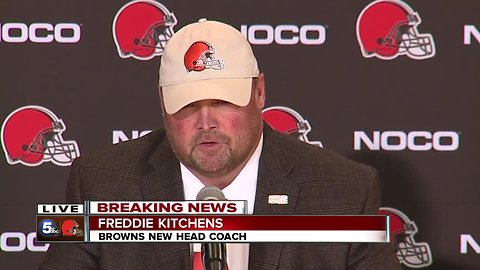 Freddie Kitchens holds first news conference as Browns head coach