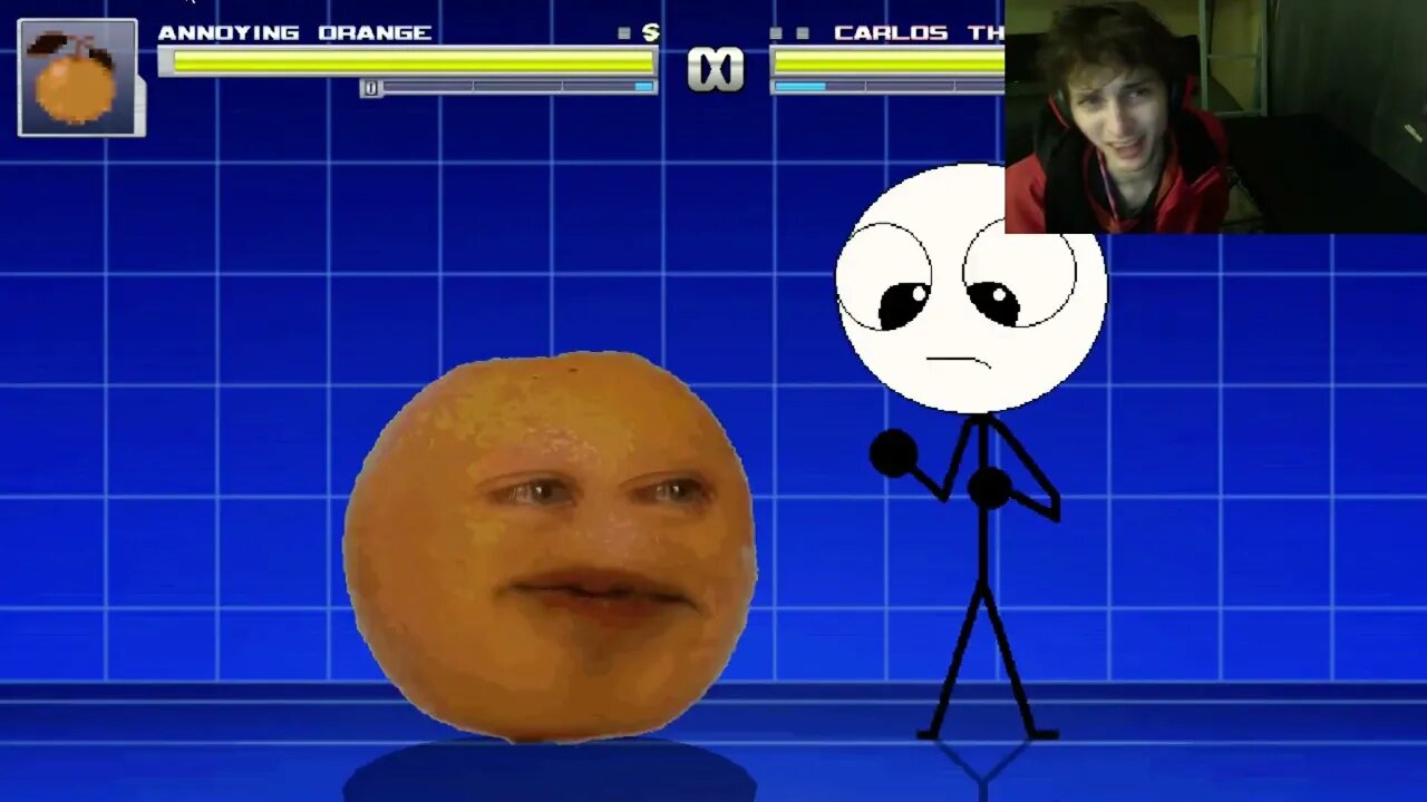 Annoying Orange VS Carlos The Stickman In An Epic Battle In The MUGEN Video  Game With Commentary