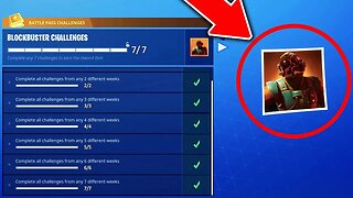 Unlocking the "BLOCKBUSTER SKIN" in Fortnite: Battle Royale! All Blockbuster Challenges Complete!