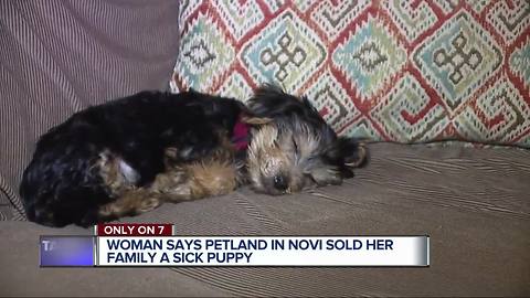 Woman says Petland in Novi sold her family a sick puppy