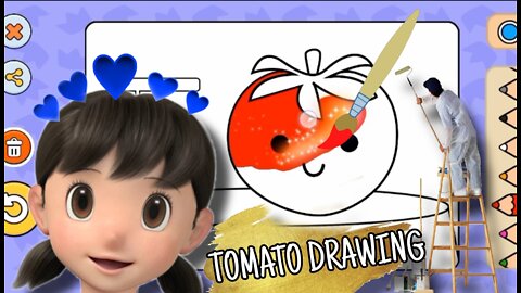 How to draw a Tomato 🍅| easy drawing with mobile|step by step tomato draw|@drawingboy