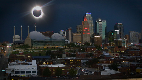 Total Solar Eclipse over Downtown Kansas City