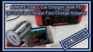 AINOPE USB C Car Charger 36W PD&QC 3.0 [Super Mini] AV843 / S1 FULL REVIEW