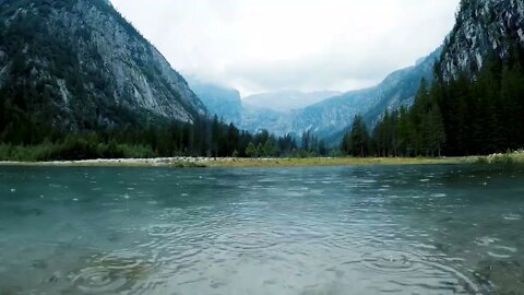 Raining Sound With Beautiful View Of Mountain (1.5 Hours)